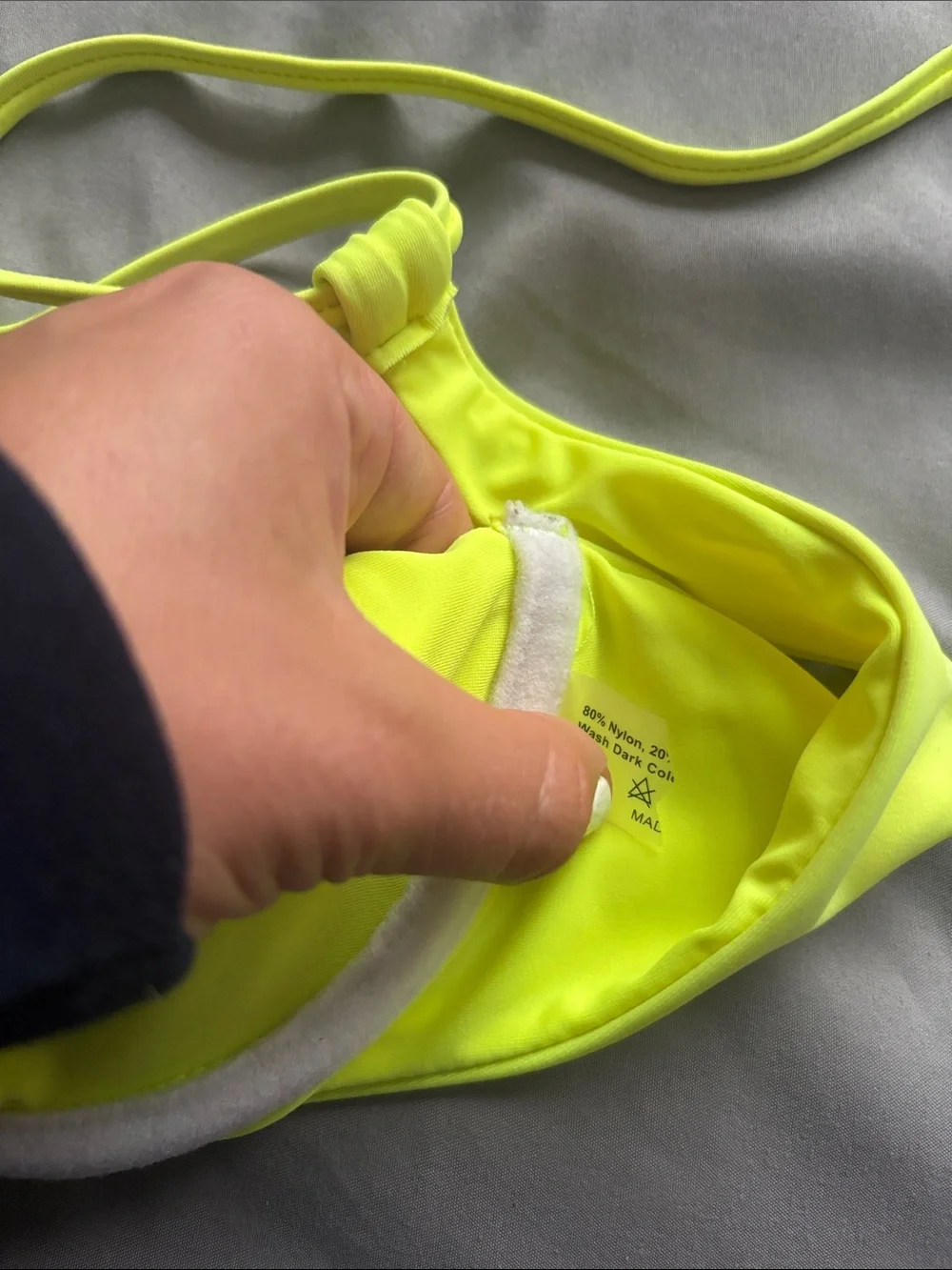 neon yellow bikini top *